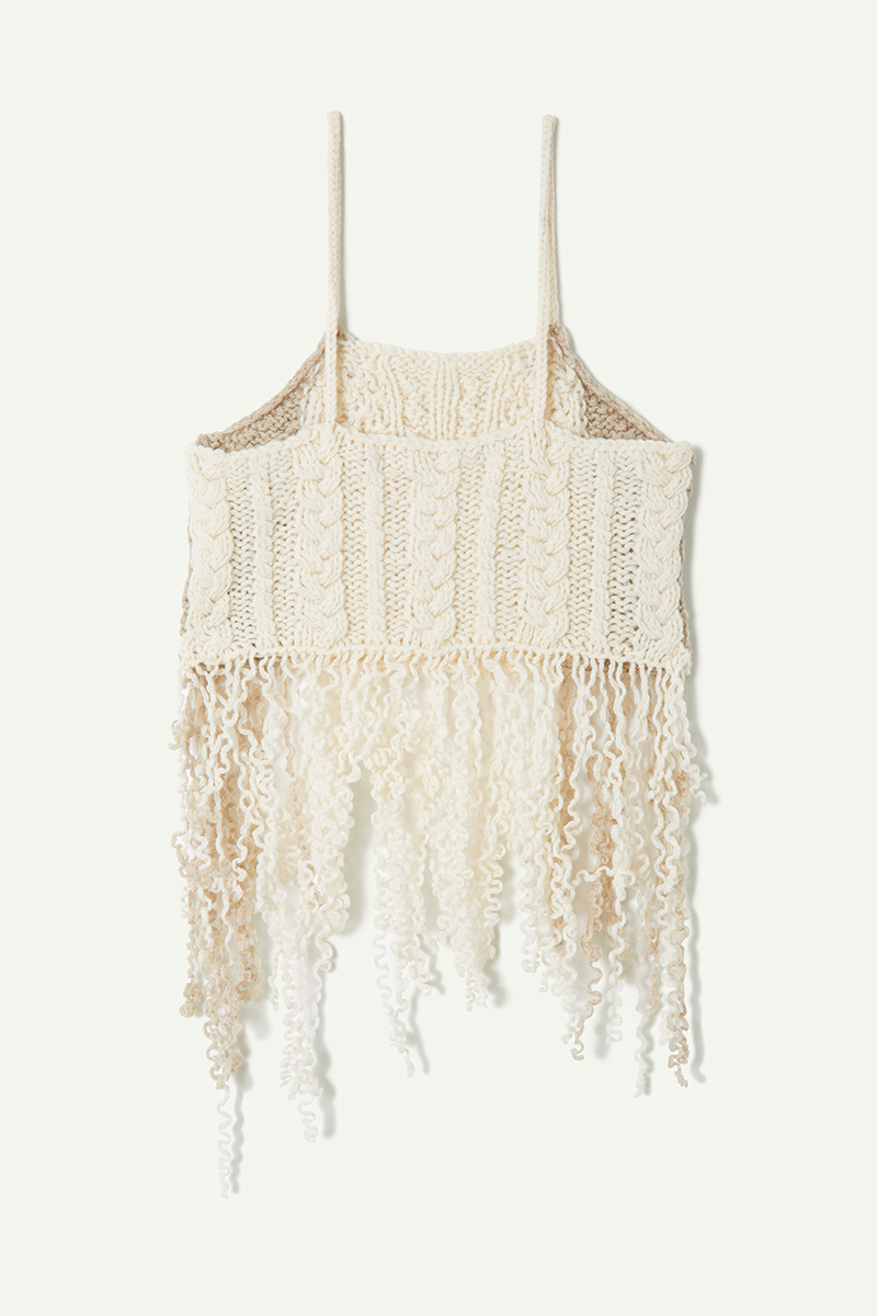 Cable Knit Camisole 詳細画像 White 2