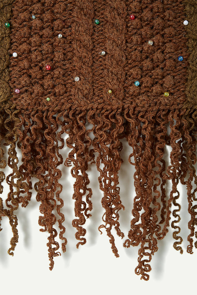 Cable Knit Camisole 詳細画像 Brown 3
