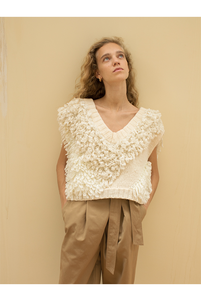 Mix Roop Sleeveless Sweater 詳細画像 White 3