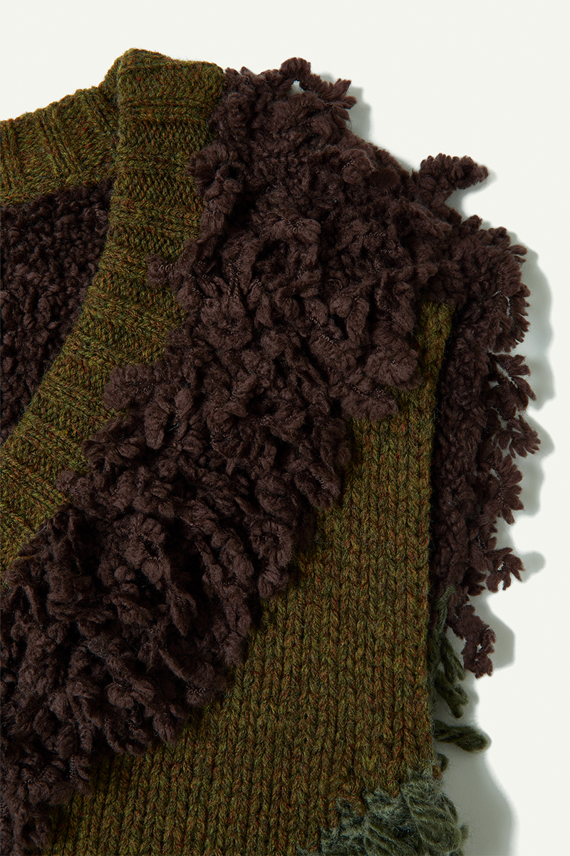 Mix Roop Sleeveless Sweater 詳細画像 Khaki 3