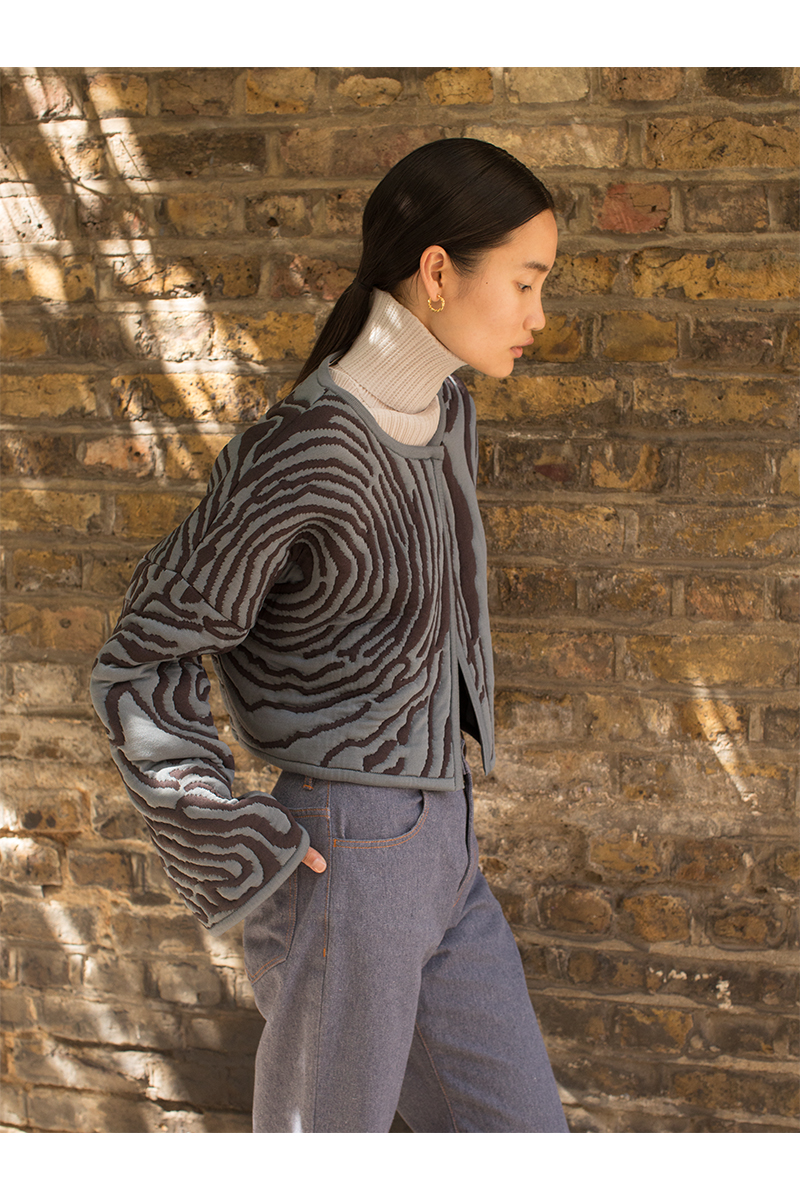Topography Quilting Knit Jacket 詳細画像 Navy 1
