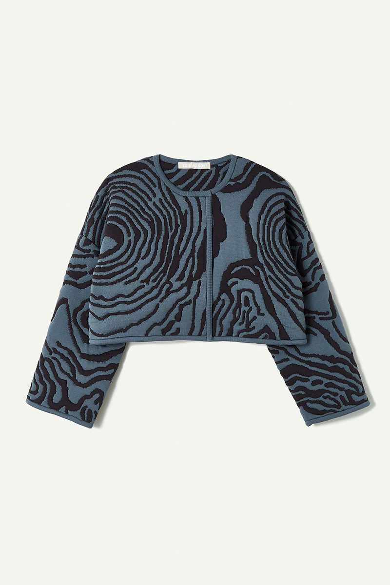 Topography Quilting Knit Jacket