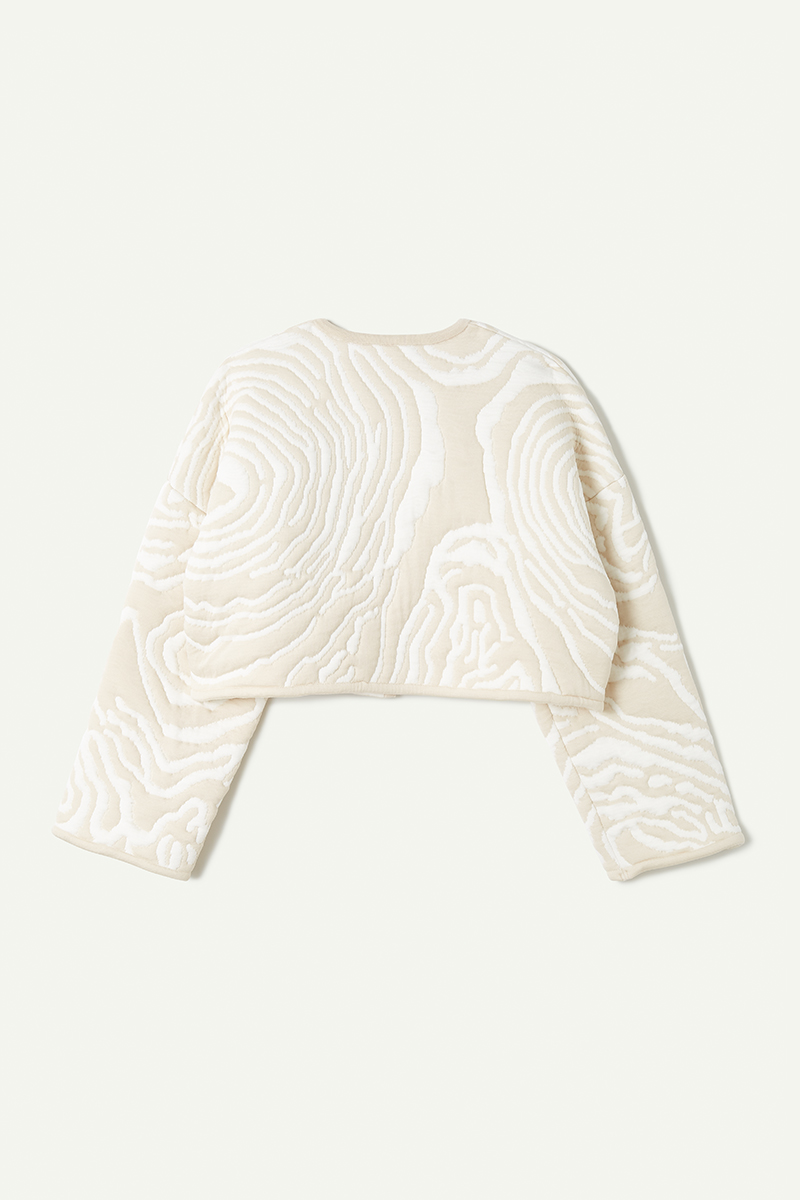 Topography Quilting Knit Jacket 詳細画像 White 2