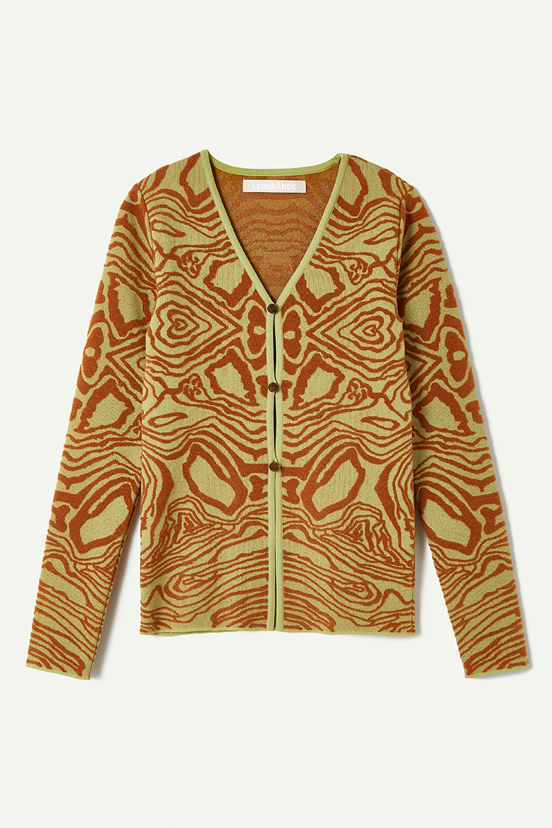 Topography Jacquard Cardigan 詳細画像 Yellow 1
