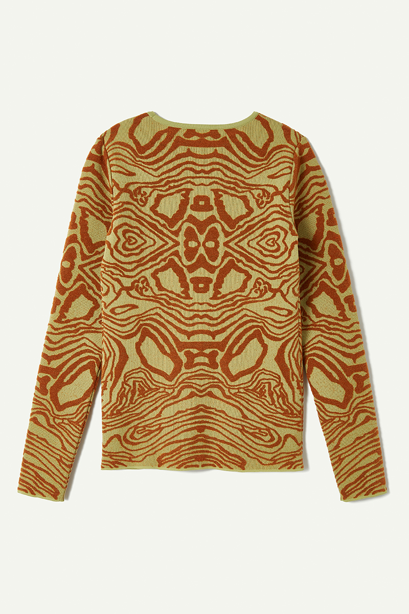 Topography Jacquard Cardigan 詳細画像 Yellow 2
