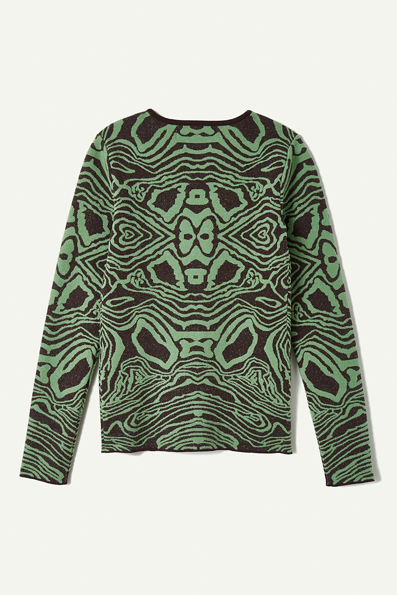 Topography Jacquard Cardigan 詳細画像 Green 2