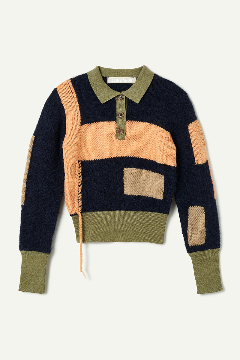Blocking Intarsia Polo 詳細画像 Navy 1