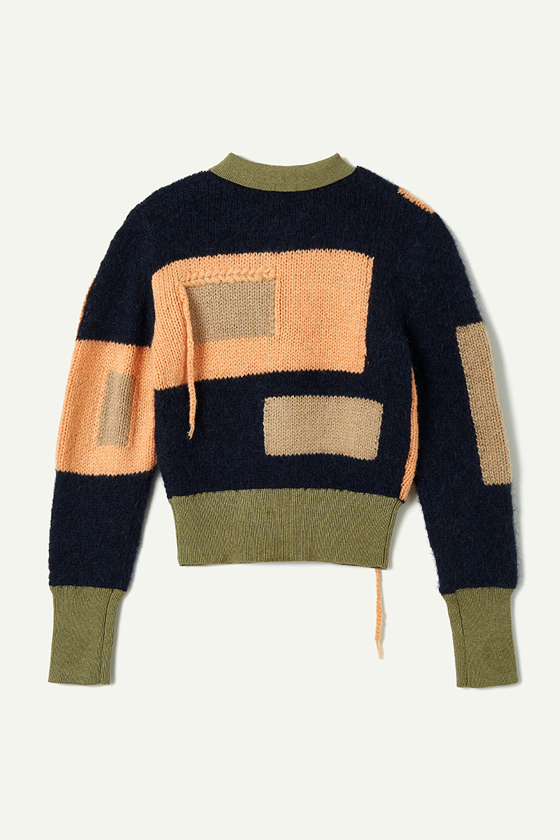 Blocking Intarsia Polo 詳細画像 Navy 2
