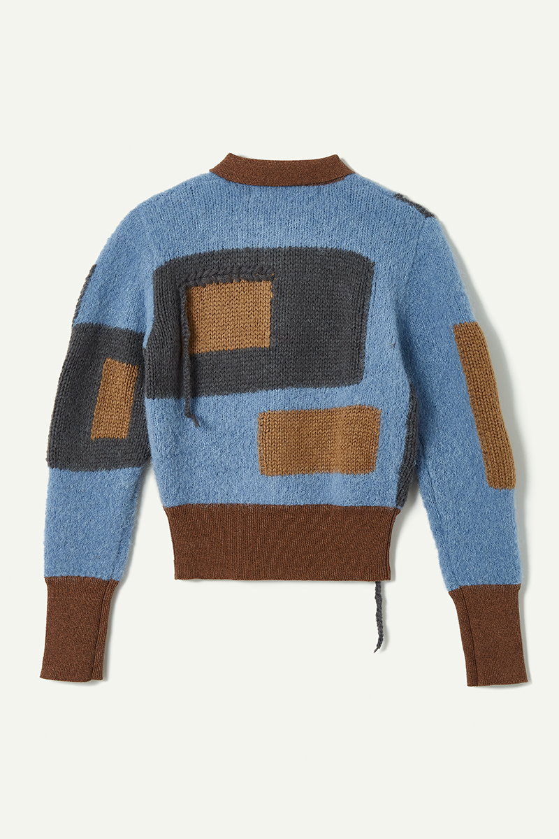 Blocking Intarsia Polo 詳細画像 Blue 2