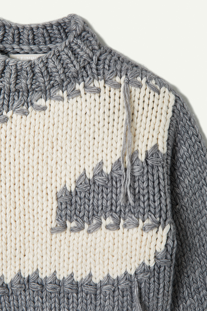 Snow Slope Intarsia Top 詳細画像 Gray 3