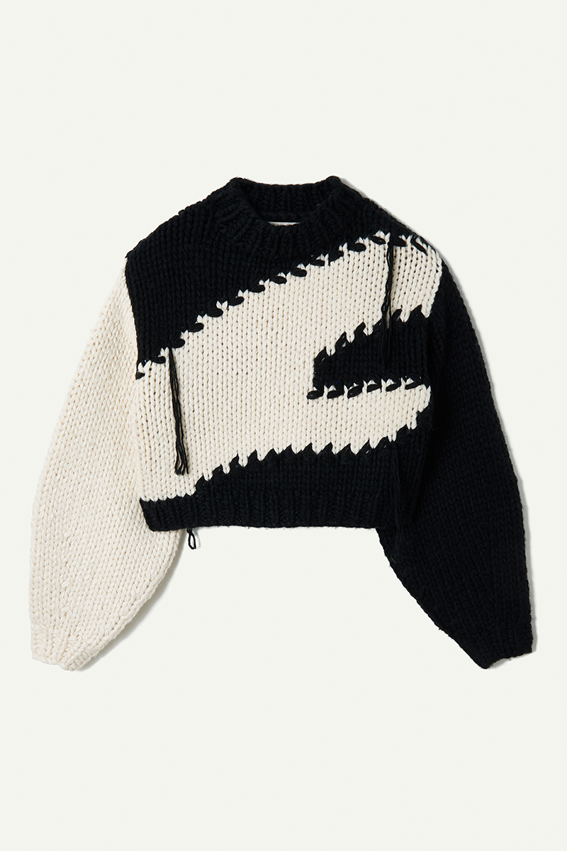 Snow Slope Intarsia Top 詳細画像 Black 1