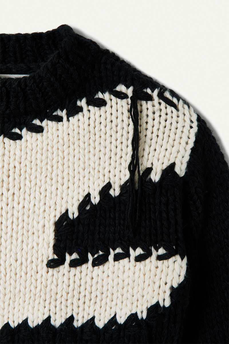 Snow Slope Intarsia Top 詳細画像 Black 3