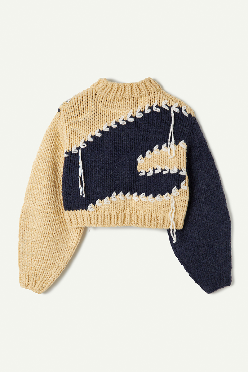 Snow Slope Intarsia Top 詳細画像 Navy 2