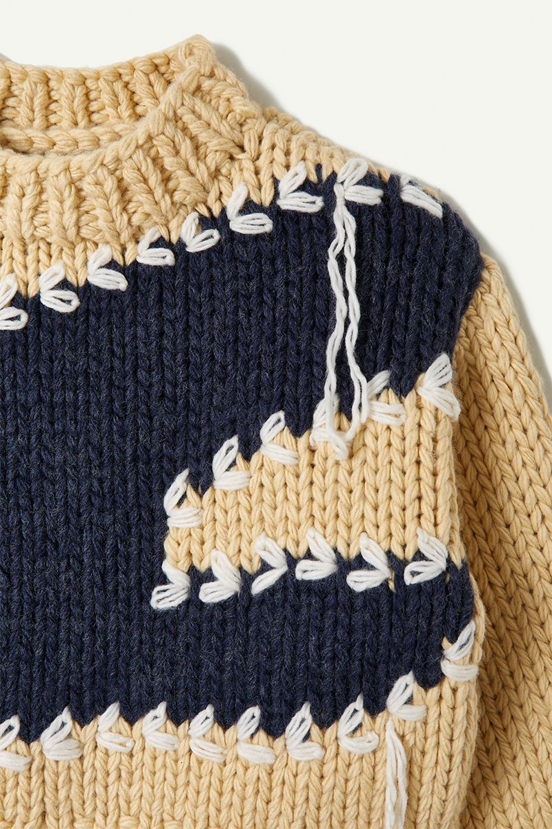 Snow Slope Intarsia Top 詳細画像 Navy 3