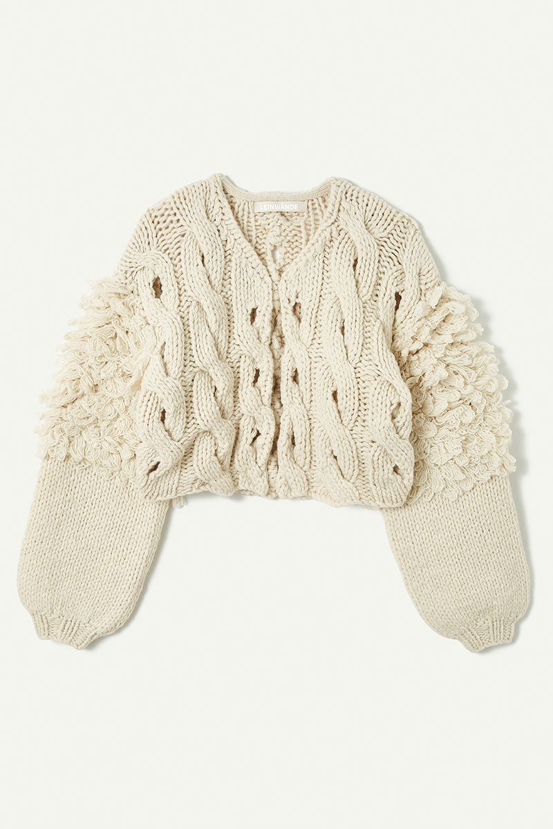 Cable Short Cardigan 詳細画像 White 1