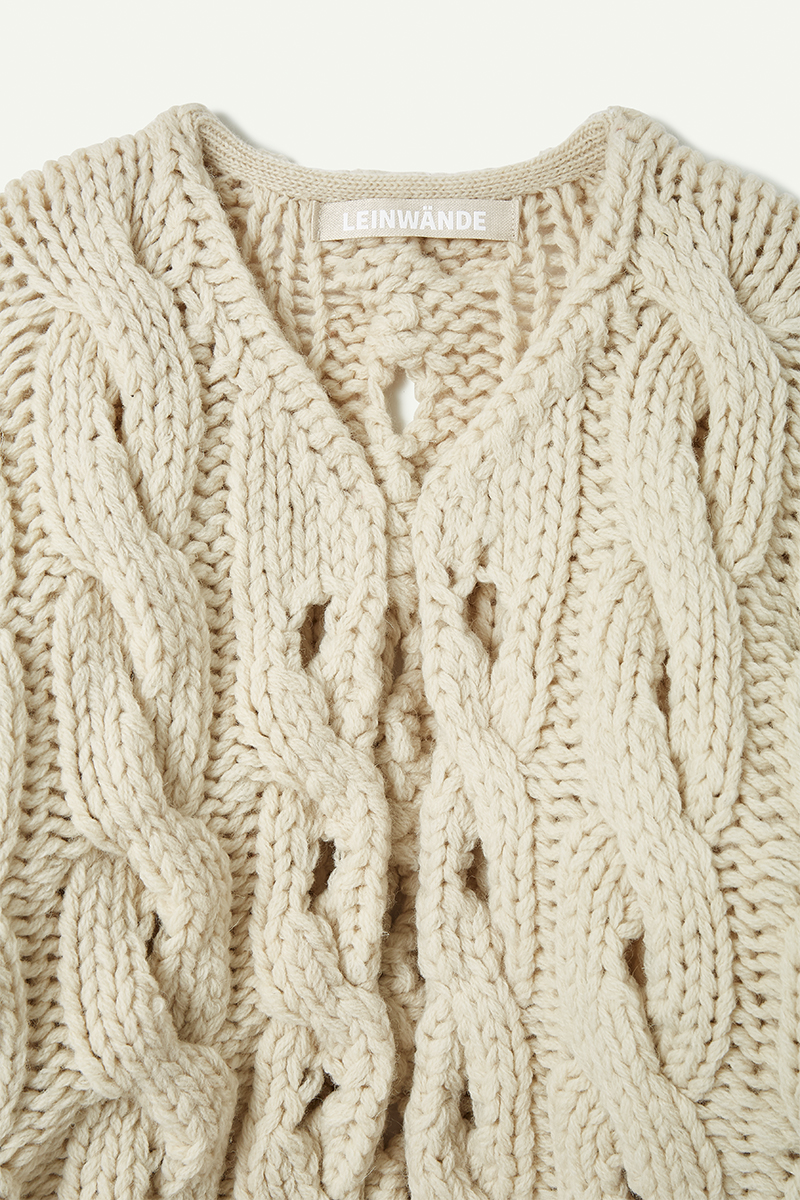 Cable Short Cardigan 詳細画像 White 3