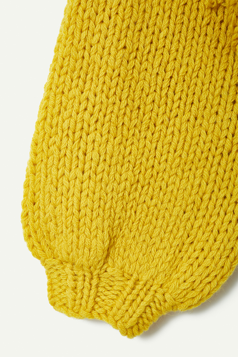 Cable Short Cardigan 詳細画像 Yellow 5