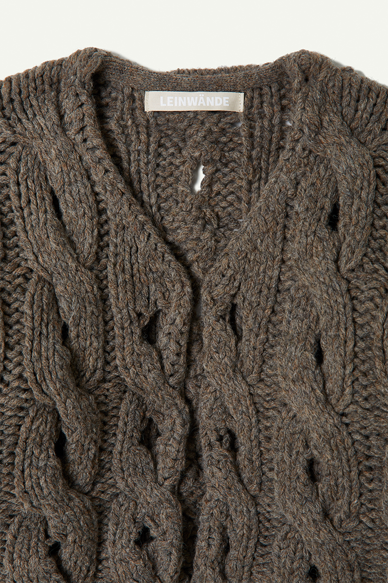 Cable Short Cardigan 詳細画像 Beige 3