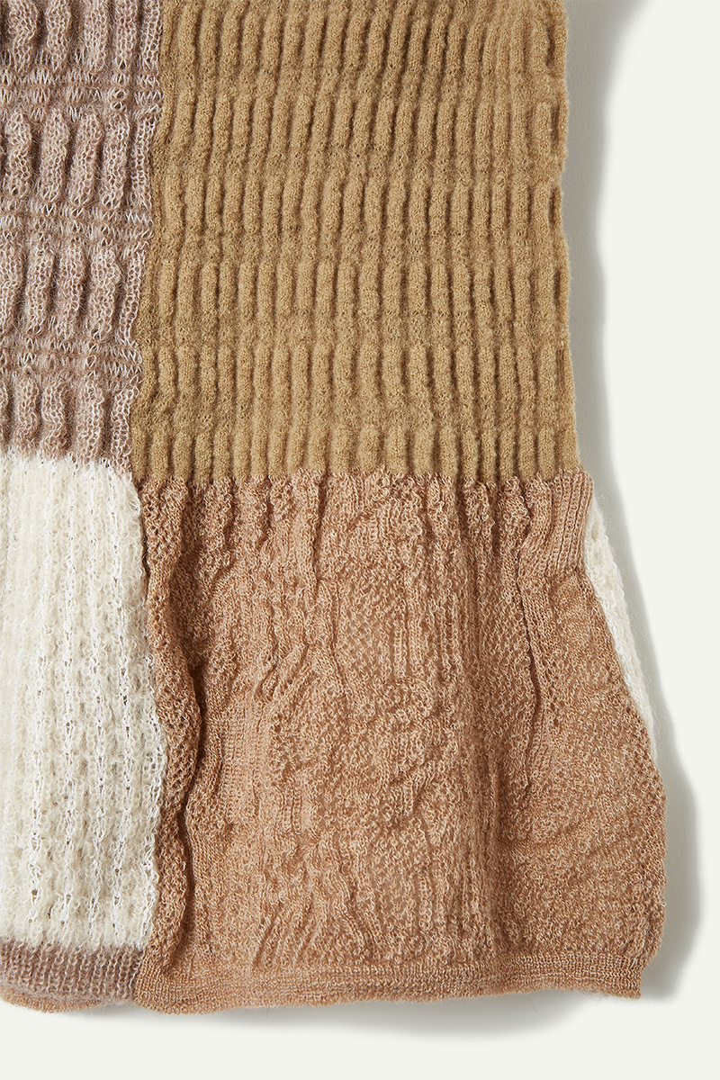 Patchwork Lace Knitted Top 詳細画像 Beige 4