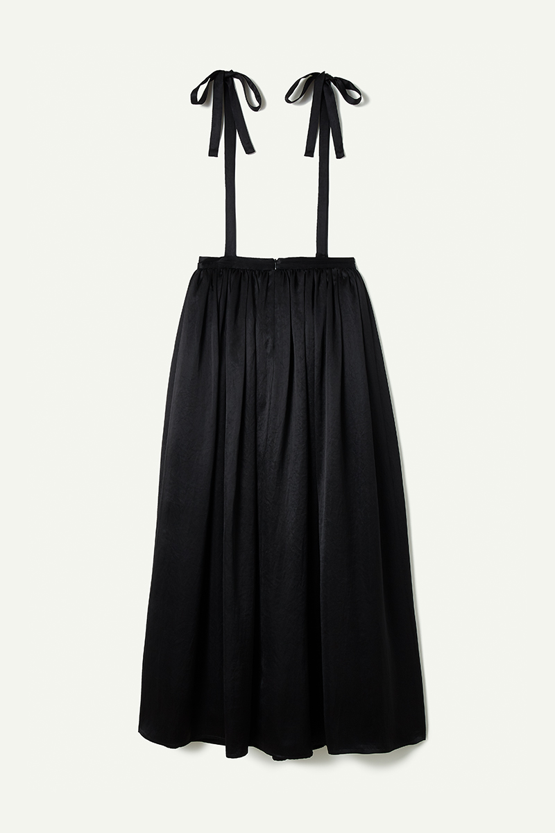 Satin Long Skirt 詳細画像 Black 2
