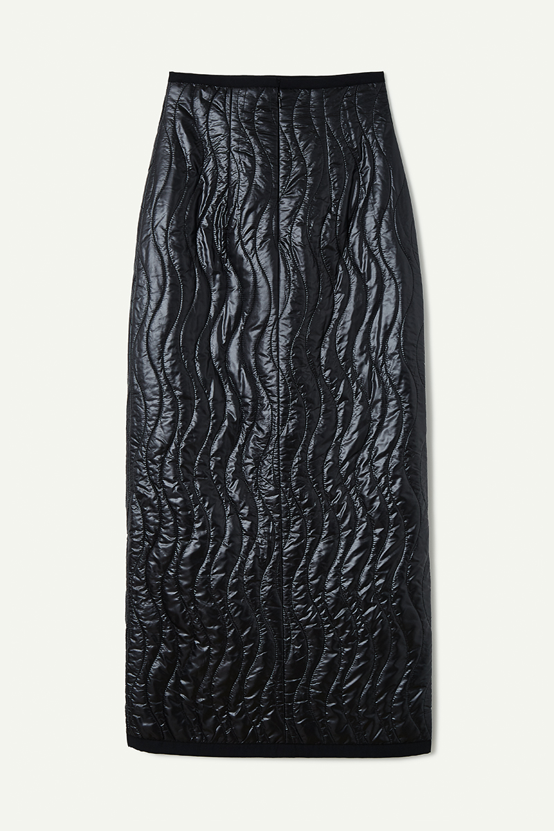 Wave Quilting Skirt 詳細画像 Black 2