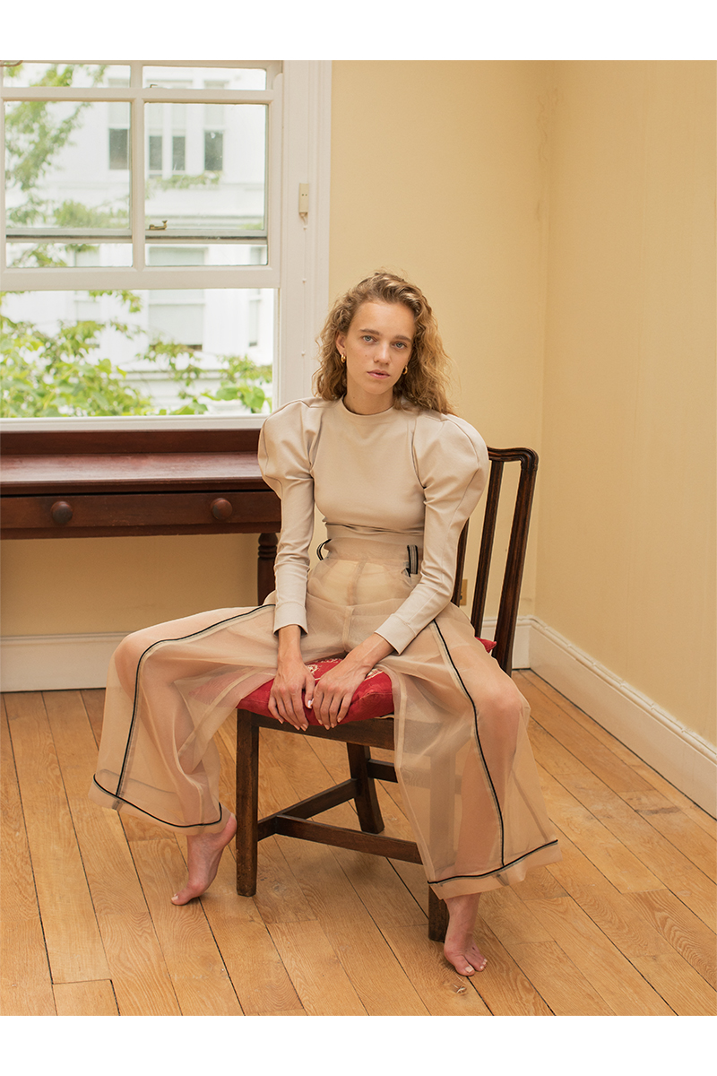 Organdy Wide Trousers 詳細画像 Beige 1