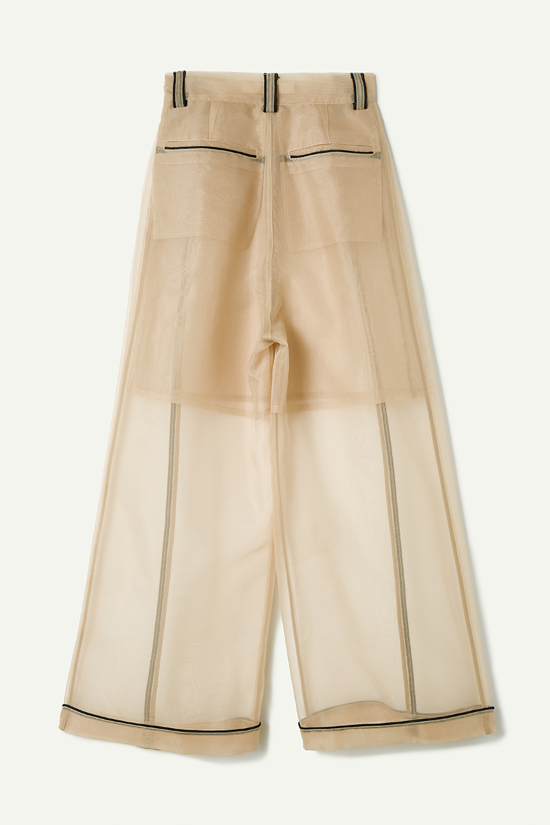 Organdy Wide Trousers 詳細画像 Beige 2