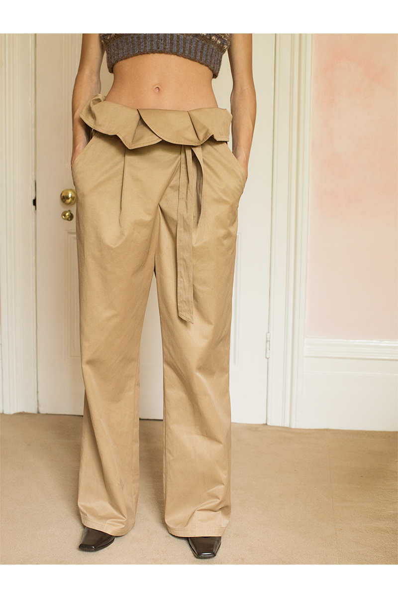 Belted Wide Leg Trousers 詳細画像 Beige 1
