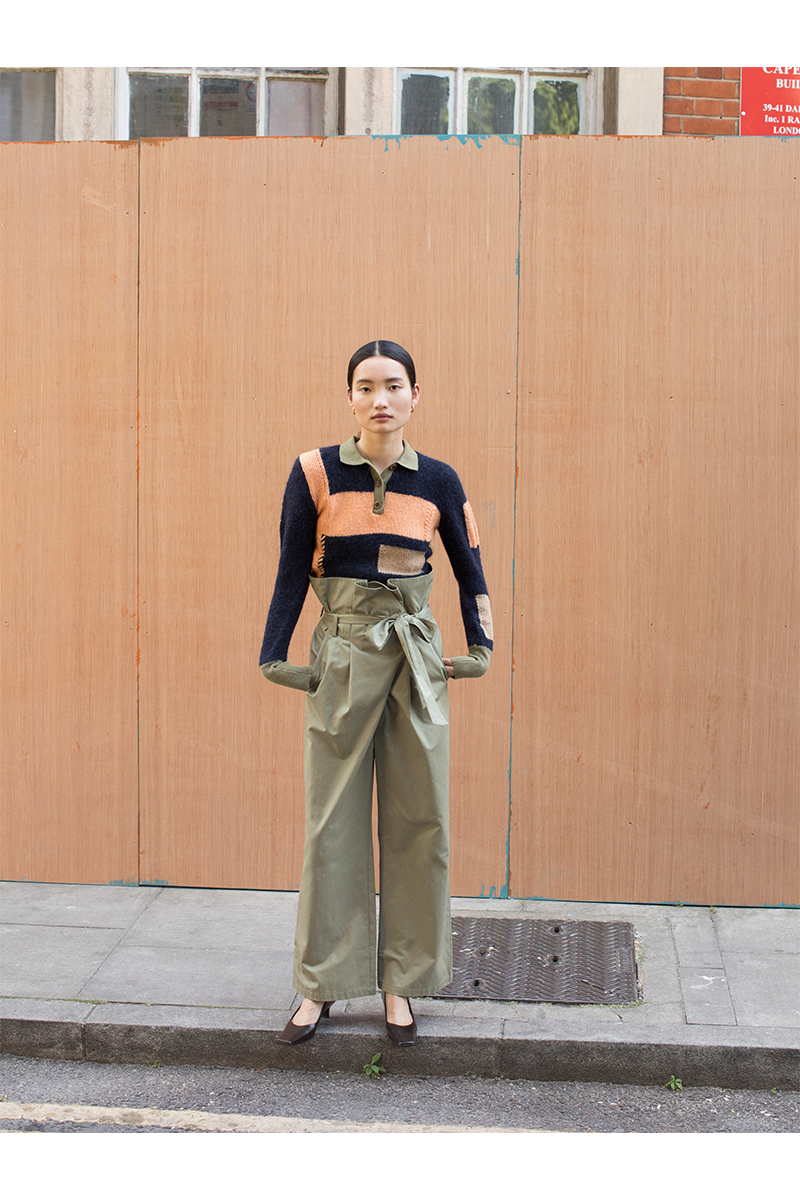 Belted Wide Leg Trousers 詳細画像 Khaki 2