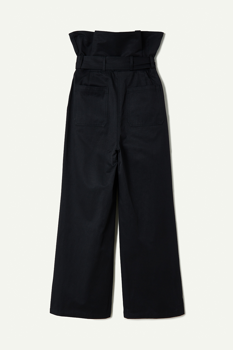 Belted Wide Leg Trousers 詳細画像 Black 2