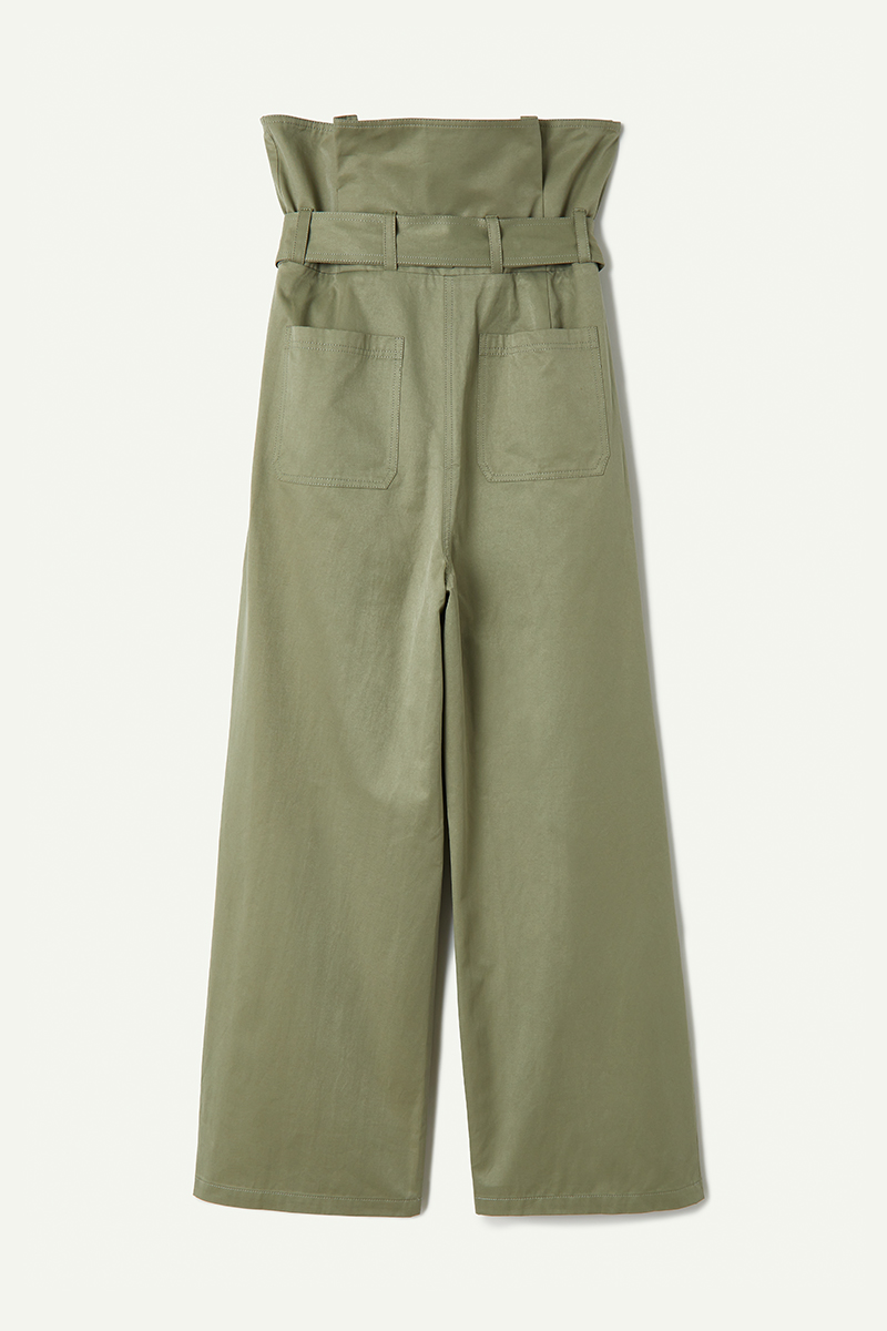 Belted Wide Leg Trousers 詳細画像 Khaki 2