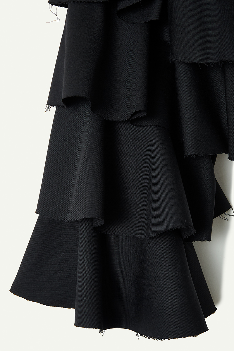 Ruffled Sleeve Top 詳細画像 Black 4