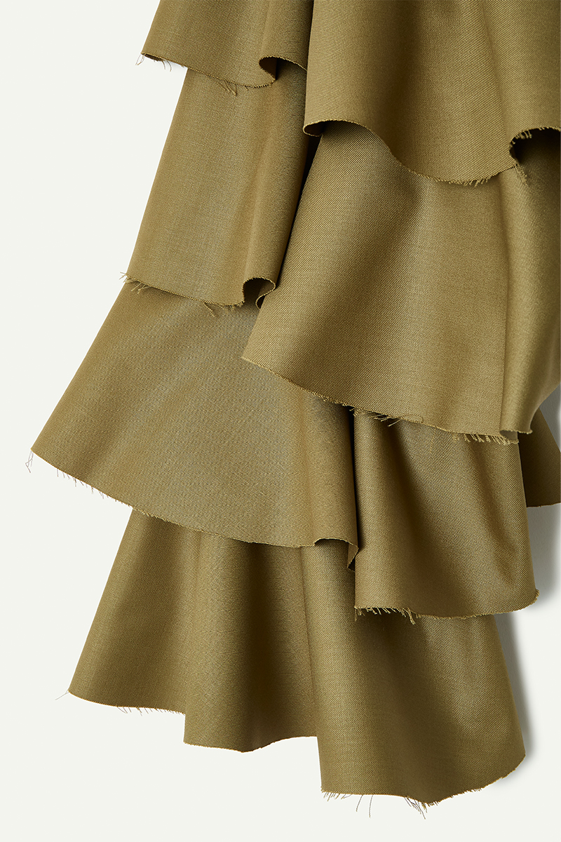 Ruffled Sleeve Top 詳細画像 Khaki 4