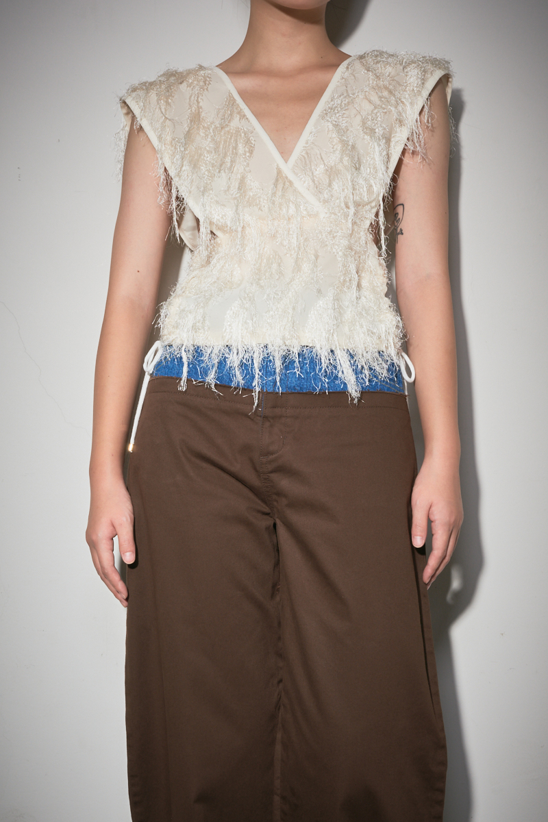 Fringe Jacquard Top 詳細画像 White 2