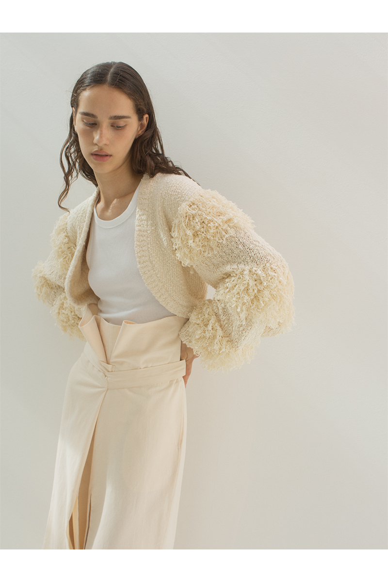 Tweed Fringe Cardigan  詳細画像 White 2