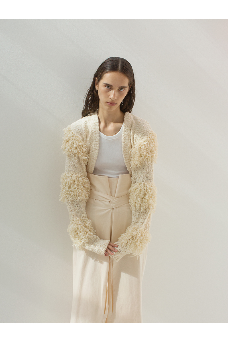 Tweed Fringe Cardigan  詳細画像 White 3