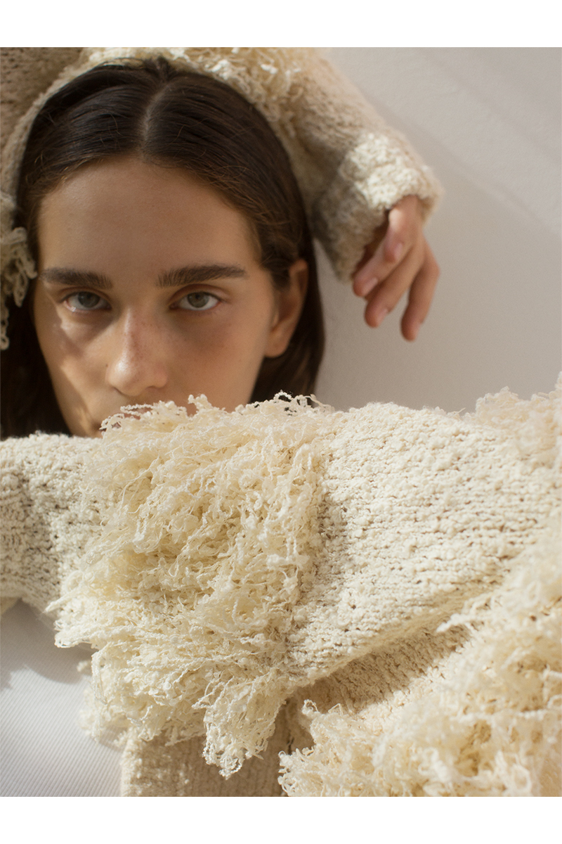 Tweed Fringe Cardigan  詳細画像 White 4