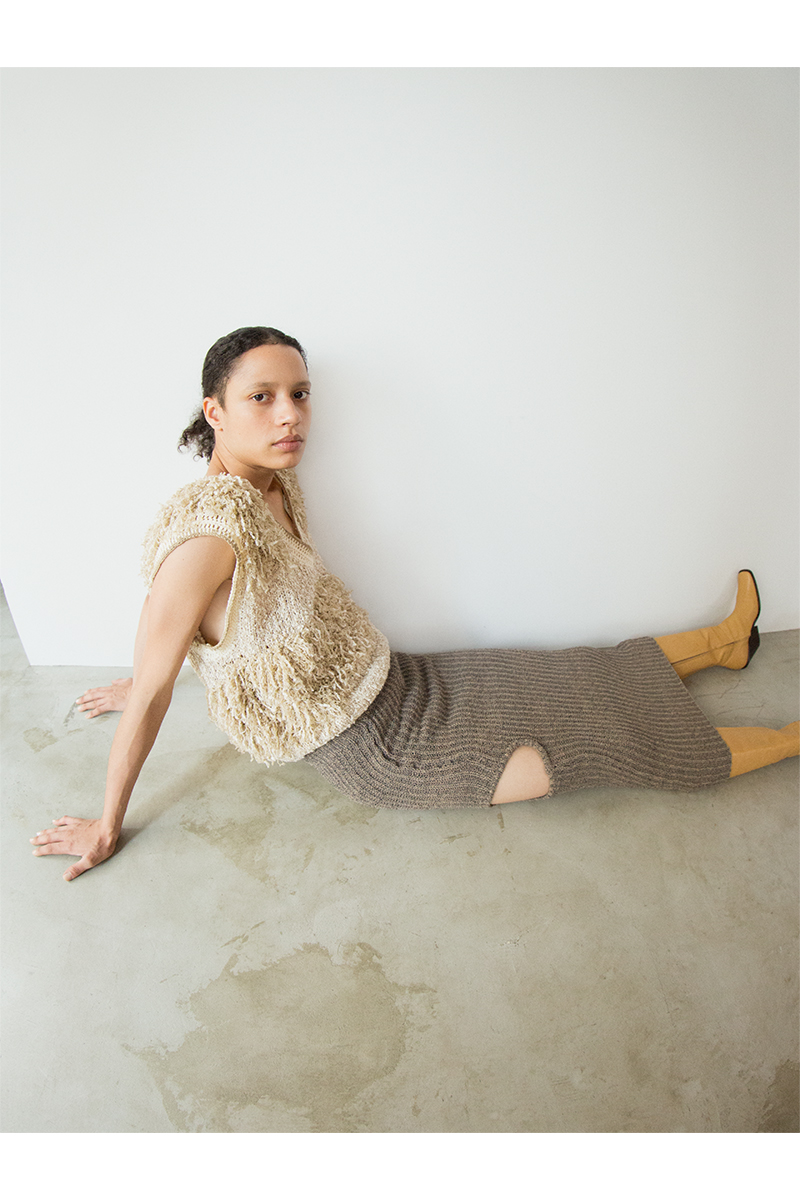 Tweed Fringe Top 詳細画像 Khaki 2