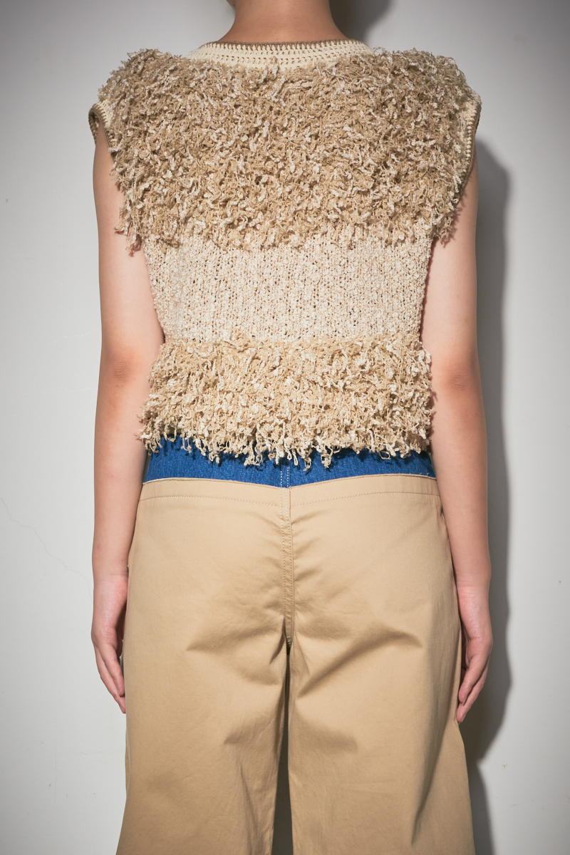 Tweed Fringe Top 詳細画像 Khaki 5