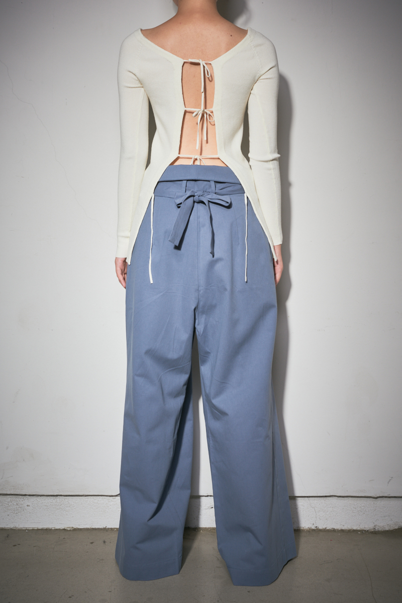 Bow Knitted Top 詳細画像 White 3