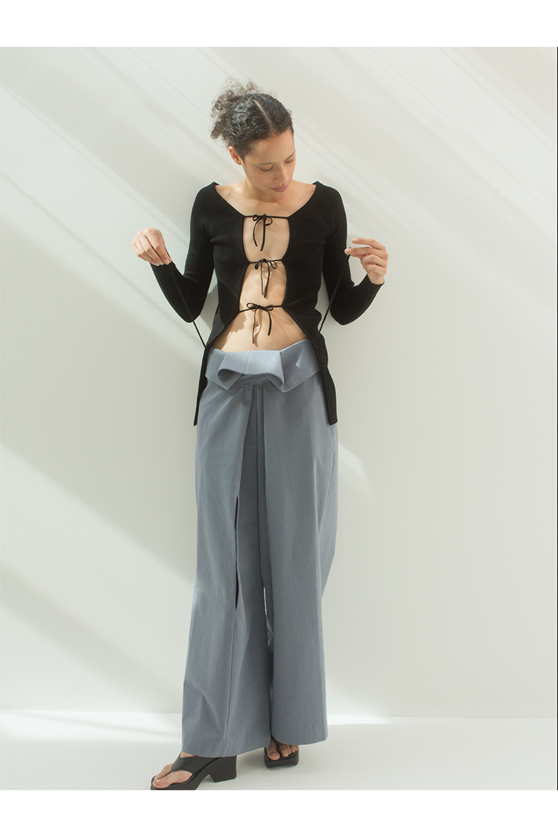 Bow Knitted Top 詳細画像 Black 2