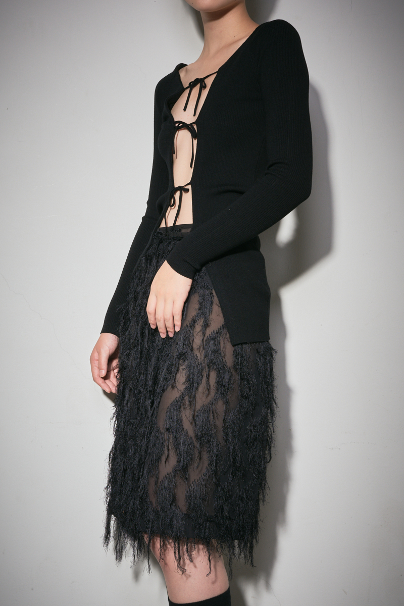 Bow Knitted Top 詳細画像 Black 3