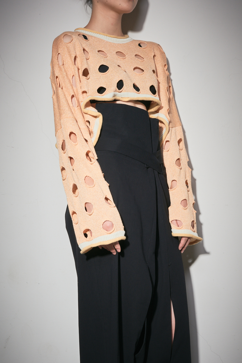 Perforated Crop Top 詳細画像 Orange 2