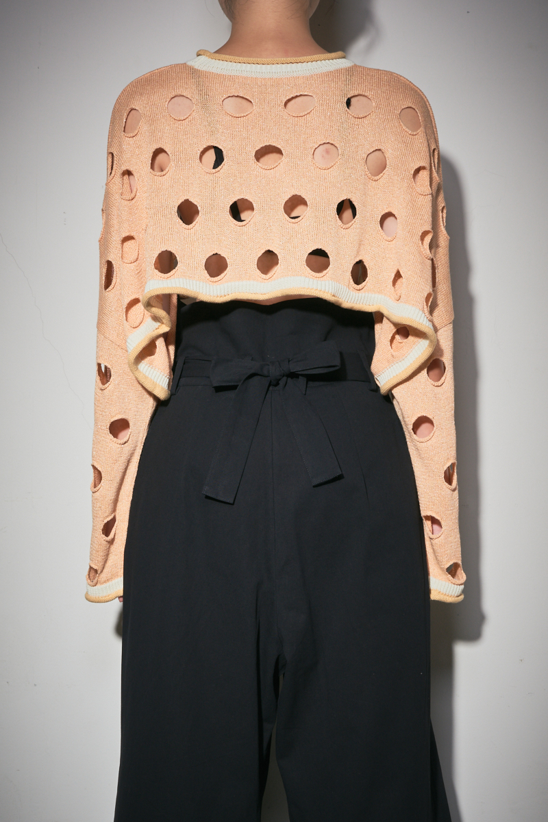 Perforated Crop Top 詳細画像 Orange 4