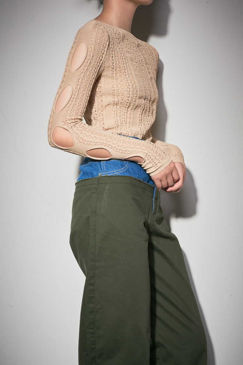 Stripe Race Top 詳細画像 Beige 3