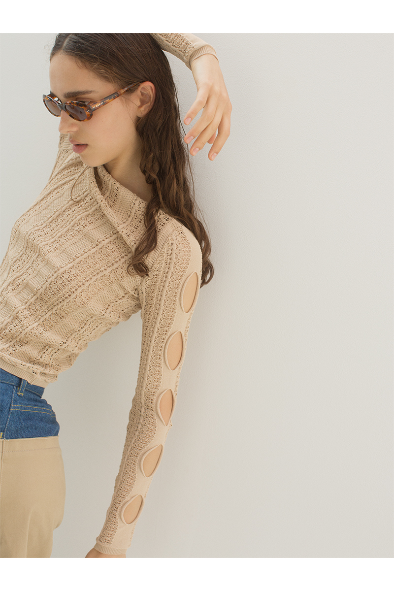 Stripe Race Top 詳細画像 Beige 1