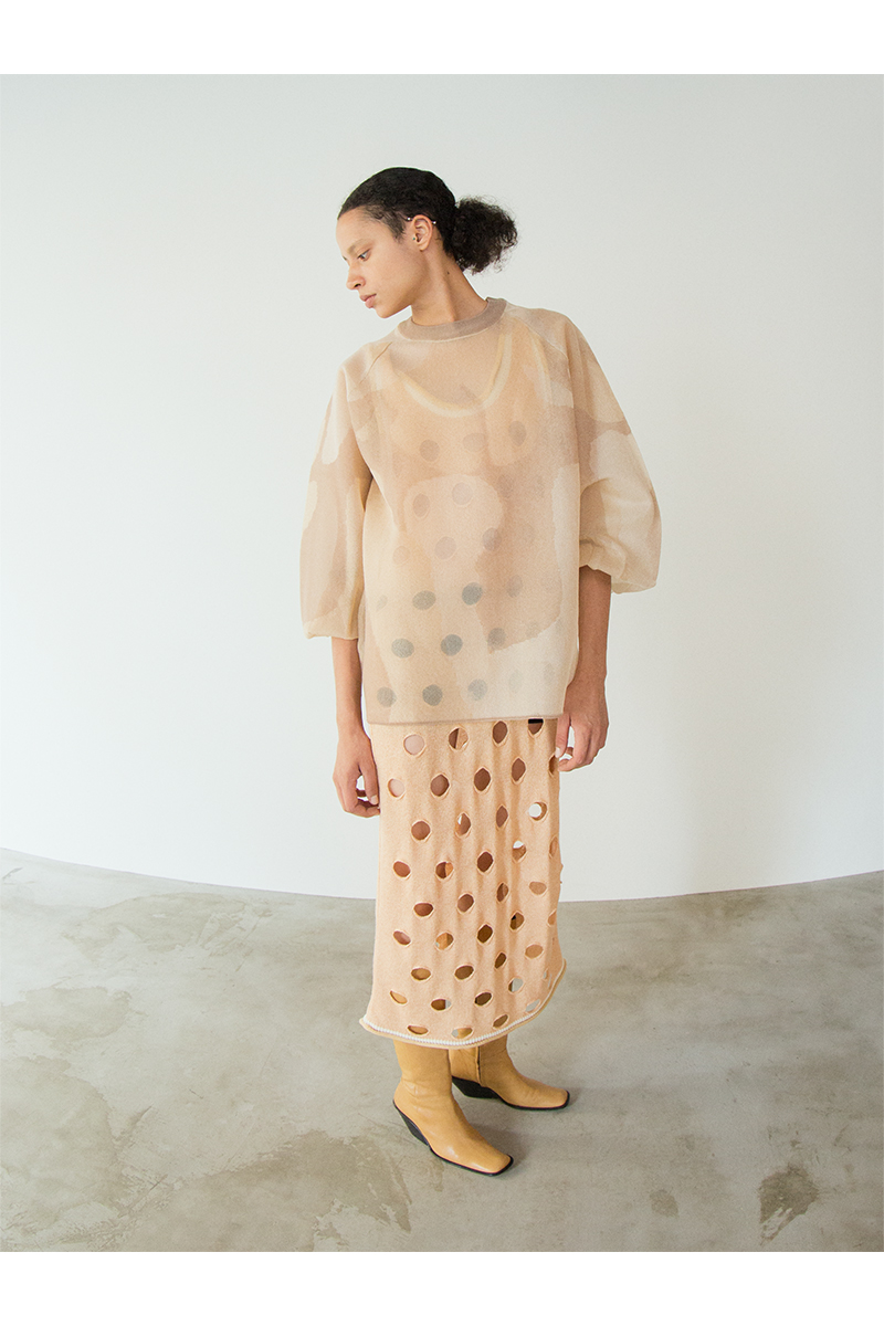 Nature Camo Sheer Top 詳細画像 Orange 1