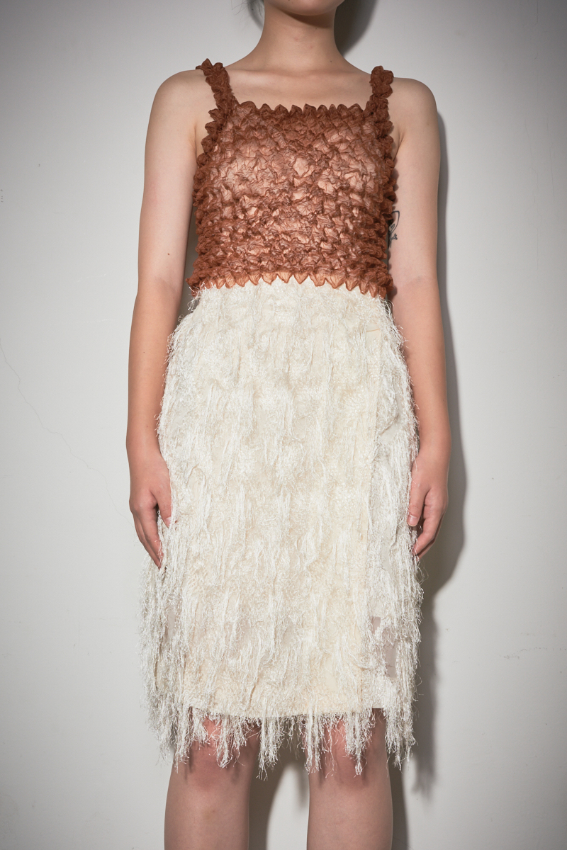 Fringe Jacquard Wrap Skirt 詳細画像 White 4