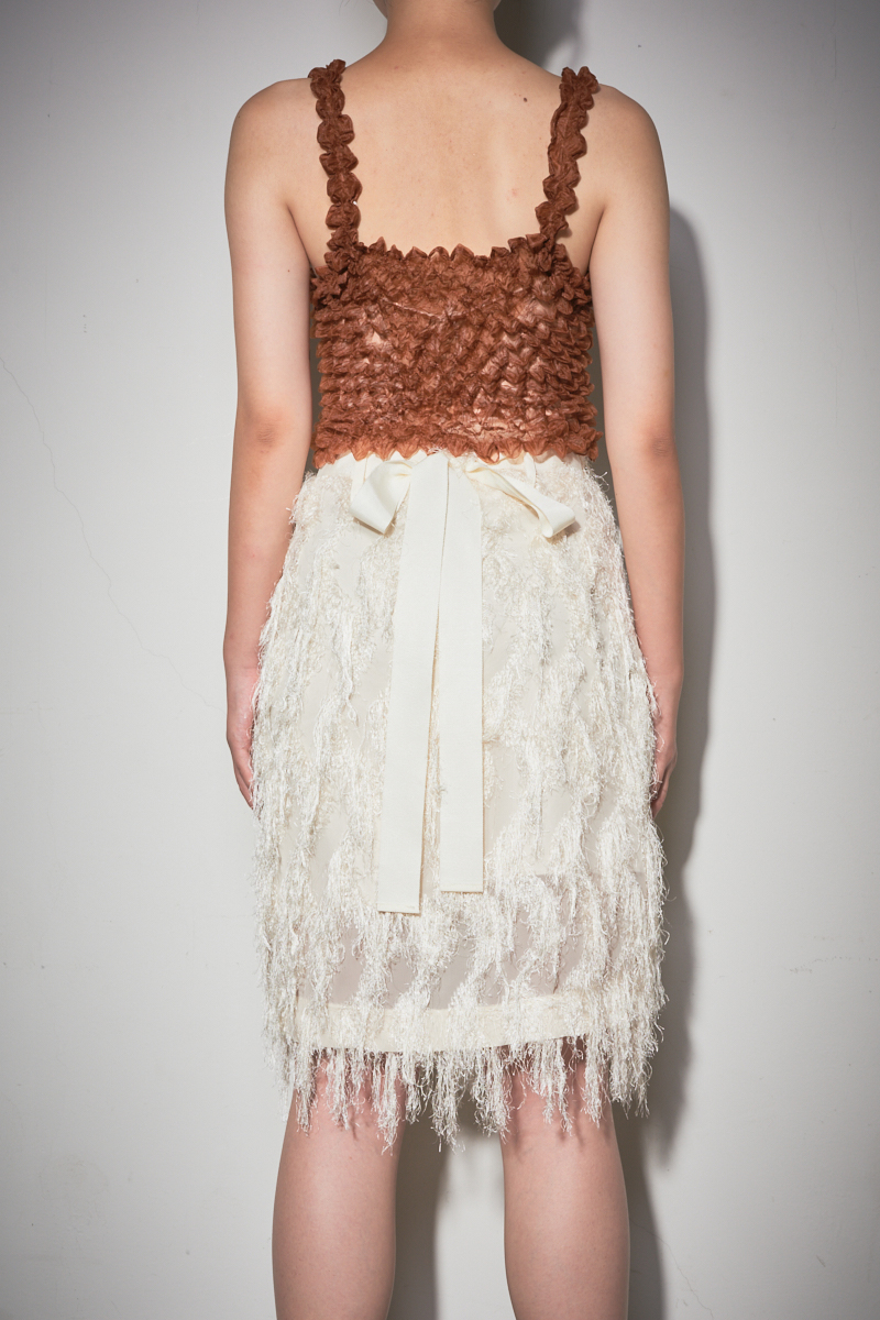 Fringe Jacquard Wrap Skirt 詳細画像 White 5