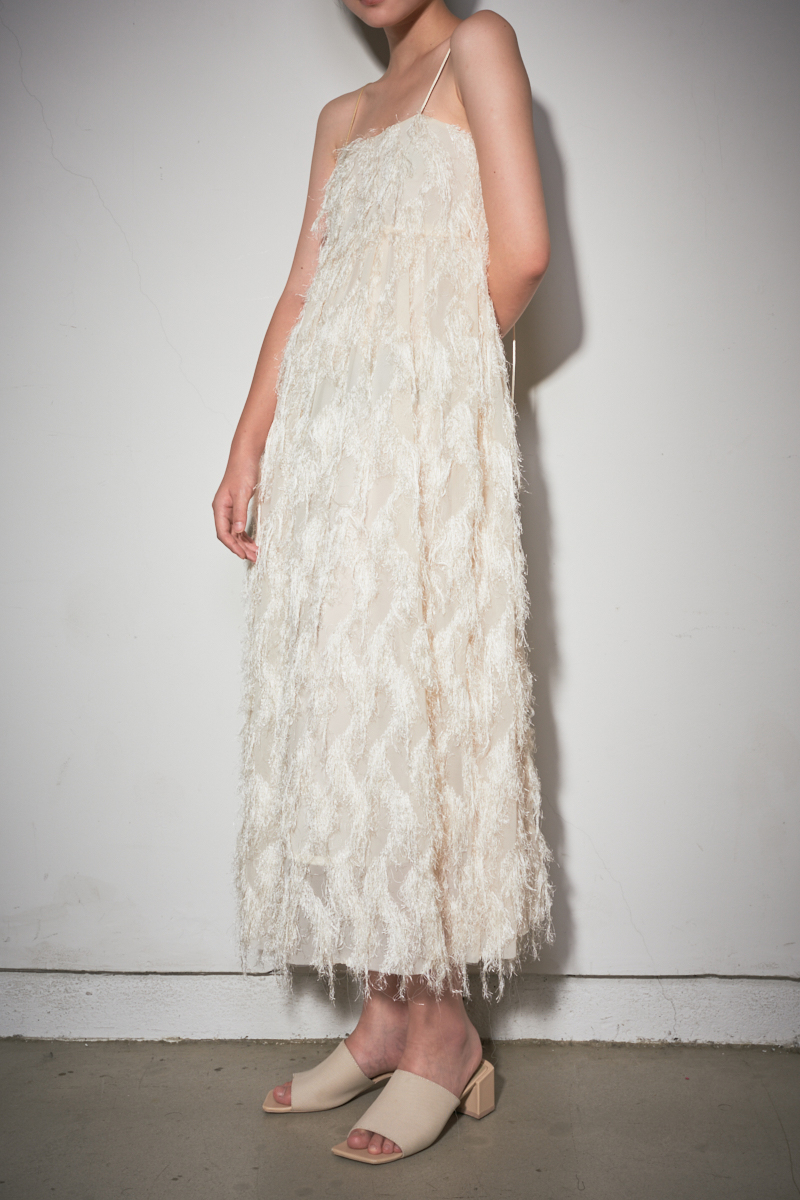 Fringe Jacquard Dress 詳細画像 White 3